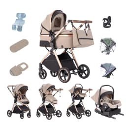 Baby Stroller 3 in 1 Easy Folding Multifunctional Stroller Travel Portable Baby Carriage Safety Seat EU Standard for Newborn