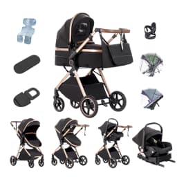 Baby Stroller 3 in 1 Easy Folding Multifunctional Stroller Travel Portable Baby Carriage Safety Seat EU Standard for Newborn