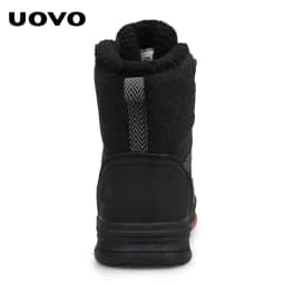 Uovo Winter Kids Boots Black Water-Repellent, Warm Plush Lining, Slip-Resistant Sole, EU 33-40