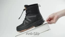 Uovo Winter Kids Boots Black Water-Repellent, Warm Plush Lining, Slip-Resistant Sole, EU 33-40