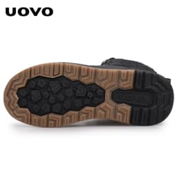 Uovo Winter Kids Boots Black Water-Repellent, Warm Plush Lining, Slip-Resistant Sole, EU 33-40