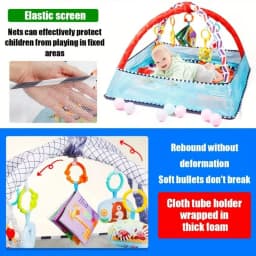 Infant Playpen Gym with Hanging Toys, Activity Play Mat for Baby Exercise Development, Newborn Fitness Playground Activity Cente