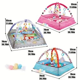 Infant Playpen Gym with Hanging Toys, Activity Play Mat for Baby Exercise Development, Newborn Fitness Playground Activity Cente
