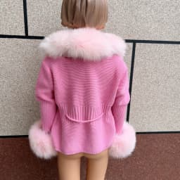 HUAQIUMEISI Children's Fox Fur Cardigan Autumn Winter Fashion Kids Raccoon Fur Cardigan and Women Real Fox Fur Cardigan