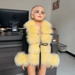 HUAQIUMEISI Children's Fox Fur Cardigan Autumn Winter Fashion Kids Raccoon Fur Cardigan and Women Real Fox Fur Cardigan