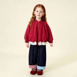 Amila Spring Girls' Coat Lace Lace Splicing Sweet Bubble Sleeves Fashionable Western Long Sleeve Children's Clothing Top