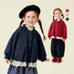 Amila Spring Girls' Coat Lace Lace Splicing Sweet Bubble Sleeves Fashionable Western Long Sleeve Children's Clothing Top