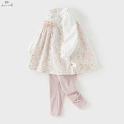 Dave Bella Children's T-shirt Pants 2PCS Set Girls Leggings Long Sleeve Tops Two-Piece Set Sweet Print Outdoor Party DB1260447