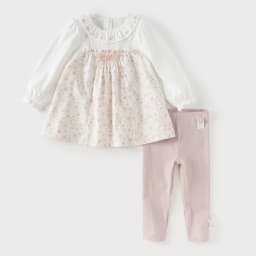 Dave Bella Children's T-shirt Pants 2PCS Set Girls Leggings Long Sleeve Tops Two-Piece Set Sweet Print Outdoor Party DB1260447