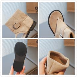 Toddler Girls Gladiator Ankle Boots Sandals with Buckle 2026 New Summer Kids Suede Leather Sandals Soft Sole Ethnic Style Shoes