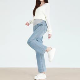 Maternity Fashion Jeans: Spring/Fall Adjustable-Waist Wide-Leg Pants, Maternity Loose-Fit Pants