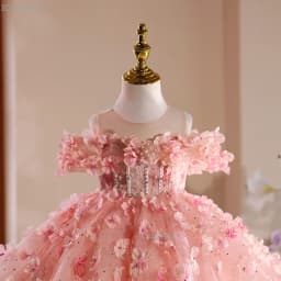 Girls First Birthday Floral Dress Flower Girl Tutu Gown Children Piano Performance Host Outfit Pageant Formal Attire Celebration