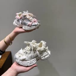 Girls Princess Tennis Shoes Breathable Soft Sole Kids Casual Shoes Non-slip 2026 Brand New Children Sports Shoes Sweet Bowknots