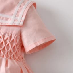 Children Dress Linen Honeycomb Hand Smocking Design Short Sleeves Kids Girls Dresses Exquisite Girl Clothing For Birthday Party