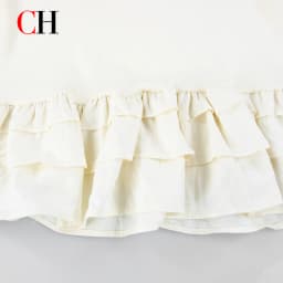 CH Kids Solid Cream Short Sleeve Blouse Signature CHHC Embroidery Multi Layer Flounce Hem Weekend Casual Outfit