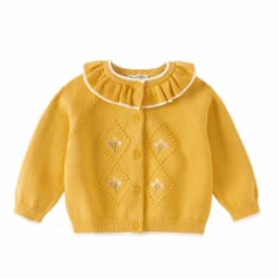 Dave Bella Children's Autumn Spring Sweater Cute Knitted Embroidery Cardigan Tops Long Sleeve Coat Girls Outdoor DB3262785