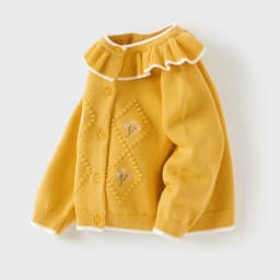Dave Bella Children's Autumn Spring Sweater Cute Knitted Embroidery Cardigan Tops Long Sleeve Coat Girls Outdoor DB3262785