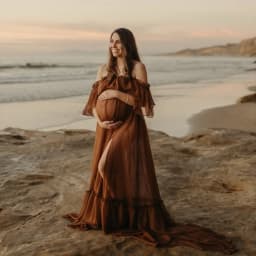 Maternity Photography Props Dress Sexy Off Shoulder Ruffled Trailing Dress Micro Transparent Chiffon Boho Pregnant Dress