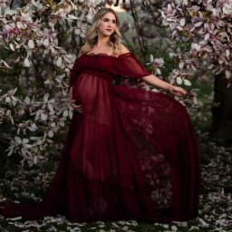 Maternity Photography Props Dress Sexy Off Shoulder Ruffled Trailing Dress Micro Transparent Chiffon Boho Pregnant Dress