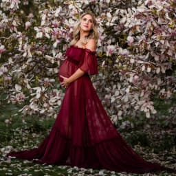 Maternity Photography Props Dress Sexy Off Shoulder Ruffled Trailing Dress Micro Transparent Chiffon Boho Pregnant Dress