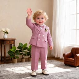 Little Kids Navy Blue 5Pieces Jacket Vest Pants Bowtie Flower Wedding Dress Boys Birthday Gift Suit Children Ceremony Costume