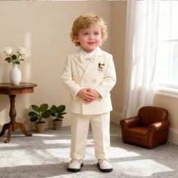 Little Kids Navy Blue 5Pieces Jacket Vest Pants Bowtie Flower Wedding Dress Boys Birthday Gift Suit Children Ceremony Costume