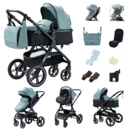 2026 Latest Model 3 In 1 Compact Convertible Baby Stroller One Hand Quick Folding Complete Travel System Ultralight Space Saving Frame Portable Baby Pram Pushchair Soft Breathable Seat Fabric Extra Large Sun Canopy Thick Newborn Cushion Shock Absorbing Si
