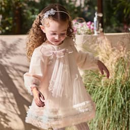 Dave Bella Children Princess Mesh Dress Girls Spring Long Sleeve Elegant Dress Sweet Outdoor Party Clothes DB1260591/DB1261889