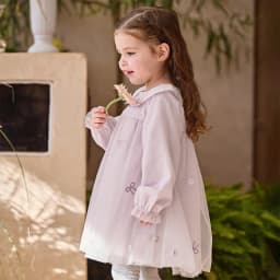 Dave Bella Children Princess Mesh Dress Girls Spring Long Sleeve Elegant Dress Sweet Outdoor Party Clothes DB1260591/DB1261889