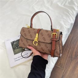 Famous fashion design women's shoulder bag, classic decorative pattern crossbody bag, modern trendy handbag
