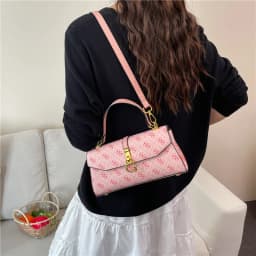 Famous fashion design women's shoulder bag, classic decorative pattern crossbody bag, modern trendy handbag