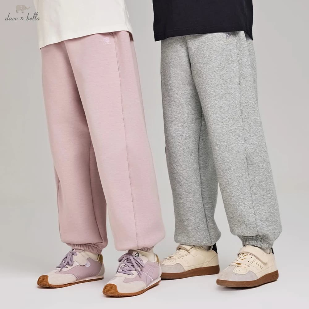 Dave Bella Children Autumn Knitted Polar Fleece Pants Boys Girls Spring Elastic Waist Trousers Casual Sports Trousers DK3263339