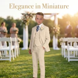 4Pcs Boys Linen Suit Set Kids Grey Blazer Vest Pants Necktie Outfit 3-14T Children Costume Wedding Birthday Recital Formal Suit
