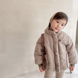 2026 New Winter Toddlers Kids Plaid Thicken Coats Korean Style Fleece Lining Children Warm Outerwear