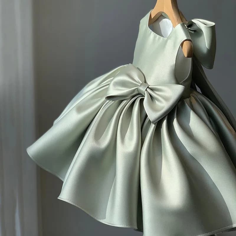 1 2 3 4 5 6 7 8 Years Bow Girls Dress Birthday Party Baby Baptism Dress For Girls Princess Christmas Costume Infants Vestidos