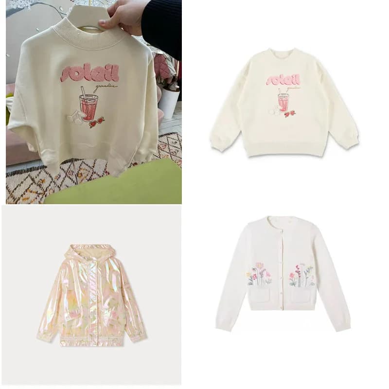 Mother & Kids Sweathsirts 26 AW Fall Girls Sweaters Long Sleeve Hooded Jacket Knitted Cardigan Outfit Children's Clothing Sets