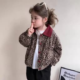 Girl's Leopard Coat Spring and Autumn 2026 New Children's Jacket Leopard Pattern Baby Girl Spring Casual Top
