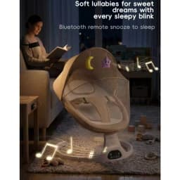 Baby Cradle Baby Swing Chair Baby Sleeping Bed with Foldable Mosquito Net Multi Functional Smart Swing Bed Safety and Comfortable