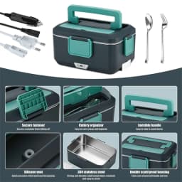 2-in-1 electric lunch box leak-proof portable food warmer microwave bento lunch box with stainless steel container