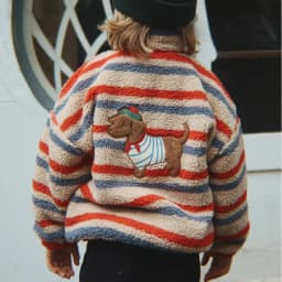 Boys and Girls Autumn/Winter Lambswool Polka Cherry Coat Dog Jacket KS AW Women's Love Fury Warm Coat Children's Coat