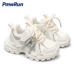 Trend Fashion Sport Shoes For Girls Luxury Rhinestone Teenager Girl's Sneakers Anti-slippery Running Footwear For Children