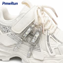 Trend Fashion Sport Shoes For Girls Luxury Rhinestone Teenager Girl's Sneakers Anti-slippery Running Footwear For Children