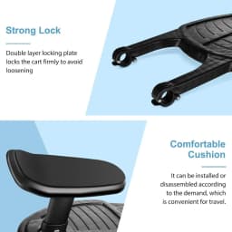 Stroller Pedal with Removable Seat, Anti-Slip Surface Compatible with Pushchairs Standing Platform Children Stand Pedal Seat