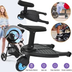 Stroller Pedal with Removable Seat, Anti-Slip Surface Compatible with Pushchairs Standing Platform Children Stand Pedal Seat