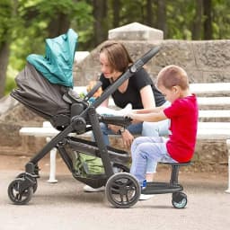 Stroller Pedal with Removable Seat, Anti-Slip Surface Compatible with Pushchairs Standing Platform Children Stand Pedal Seat