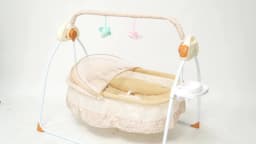 Electric Baby Cradle with Remote Control, Foldable Portable Bassinet with Bluetooth Music & Mosquito Net for 0-18 Months Baby
