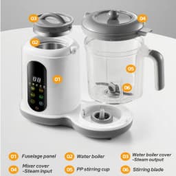 Multifunctional Baby Food Maker Automatic Baby Food Processor Steamer Food Mills Puree Blender Milk Warmer With Temp Display