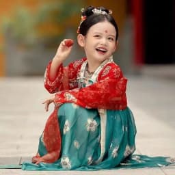 Chinese Hanfu New Retro Girls' Dress Imitation Tang Dynasty Children's Dress