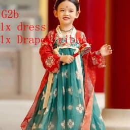 Chinese Hanfu New Retro Girls' Dress Imitation Tang Dynasty Children's Dress