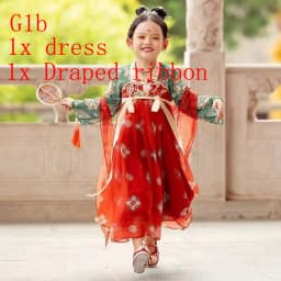 Chinese Hanfu New Retro Girls' Dress Imitation Tang Dynasty Children's Dress